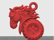 Wheel Horse Tractor Keychain 3D