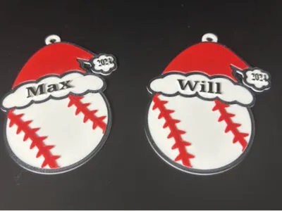 Santa Baseball Ornament