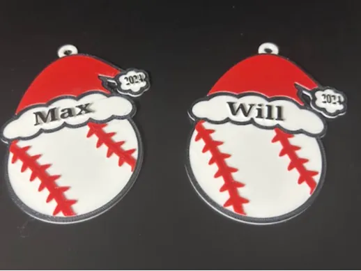 Santa Baseball Ornament