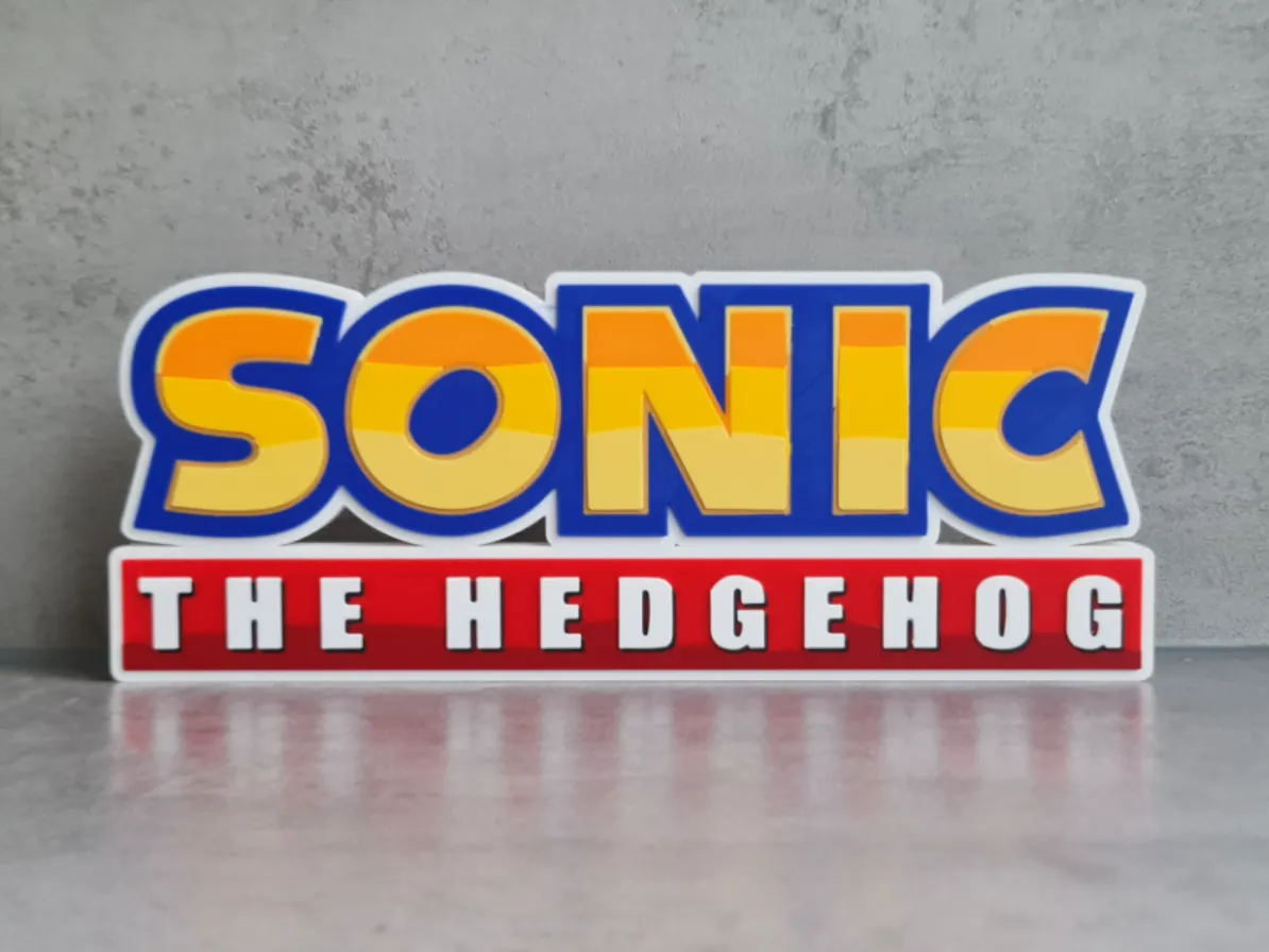 Sonic the Hedgehog Logo / Sign - Free 3D Print Model - MakerWorld