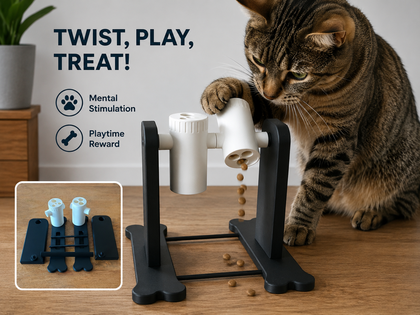 Katzen Snackwippe "Miezomat" Leckerli Spielzeug