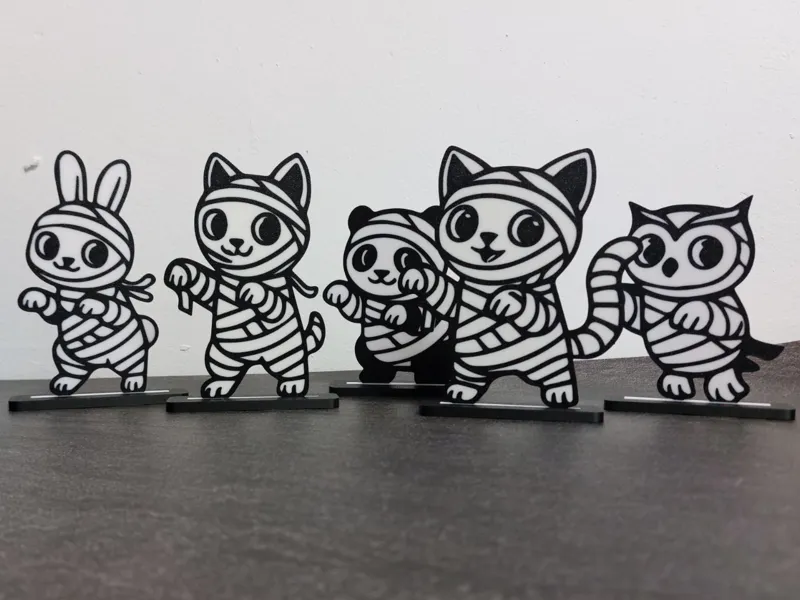 Halloween mummy animals set