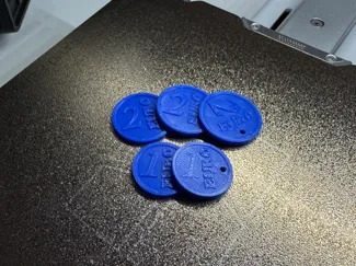 Shopping Cart Coin 1 & 2 Euro - keychain