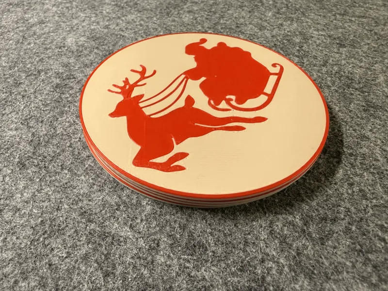 Christmas Santa sleight coaster