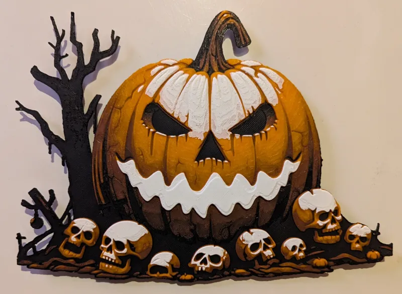 Scary Halloween Pumpkin (Filament Painting) - HueForge
