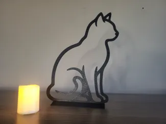 Minimalist Sitting Cat Wall Decor