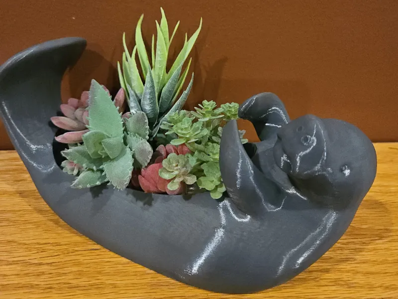 Cute Manatee Planter (Swimming On Back)