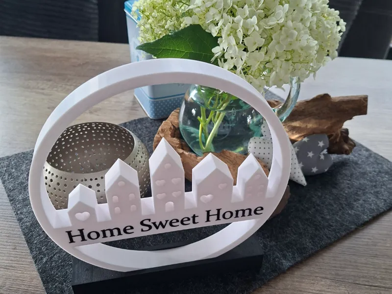 Home Sweet Home Ornament, optional mit Tischfuss