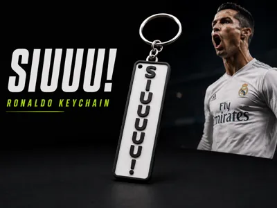 Ronaldo "SIUUUU!" Keychain – Fast Print