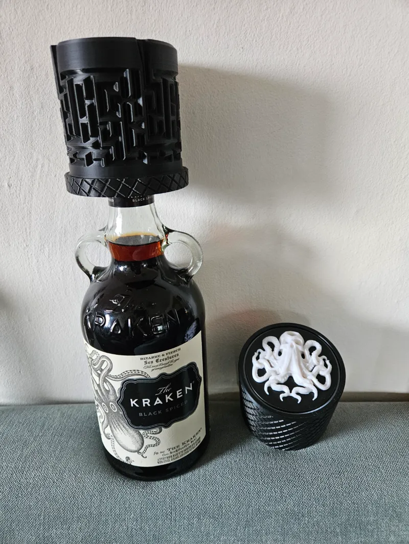 Kraken Rum Liquor bottle labyrinth puzzle Maze