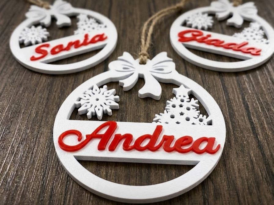 palline di Natale personalizzate con nome Custom - 1