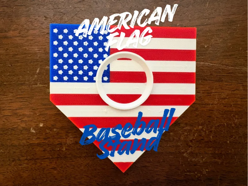 American Flag Baseball Stand