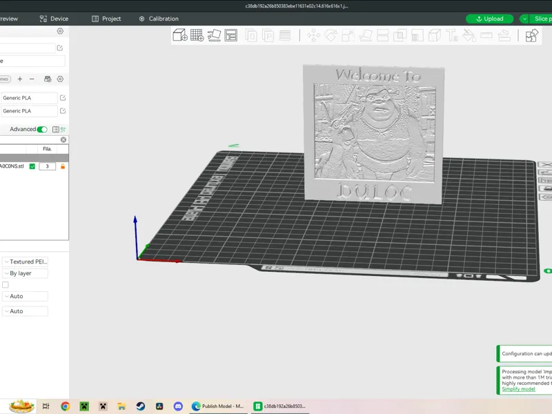 Welcome To Duloc Lithophane (Shrek) 
