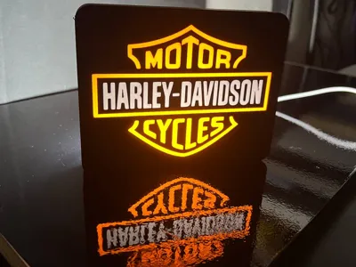 Harley Davidson Motor Cycles Lightbox - Lampada