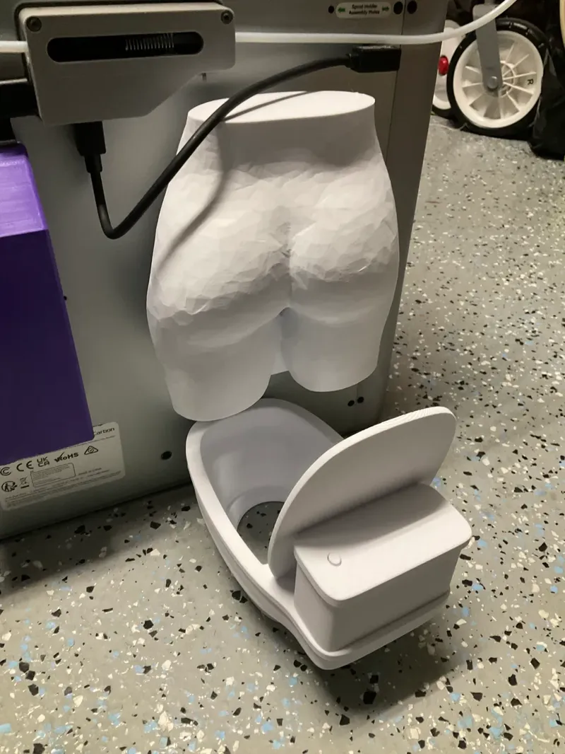 Bambu X1 Butt poop chute cover and Toilet poop bin