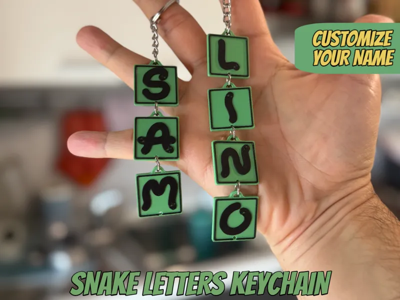 Snake Letters Keychain