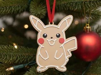 Gingerbread Pikachu Christmas Cookie Decoration