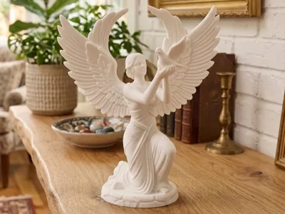 Angel with Dove Statue - Symbol of Grace & Peace