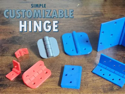 Simple Customizable Hinge (Parametric) V1.1