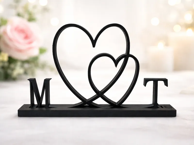 2 Herzen mit Initialen
