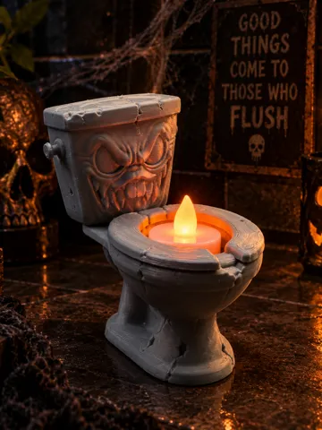 Figura decorativa: Possessed Toilet Halloween Sculpture LED Light — vista de referencia 2