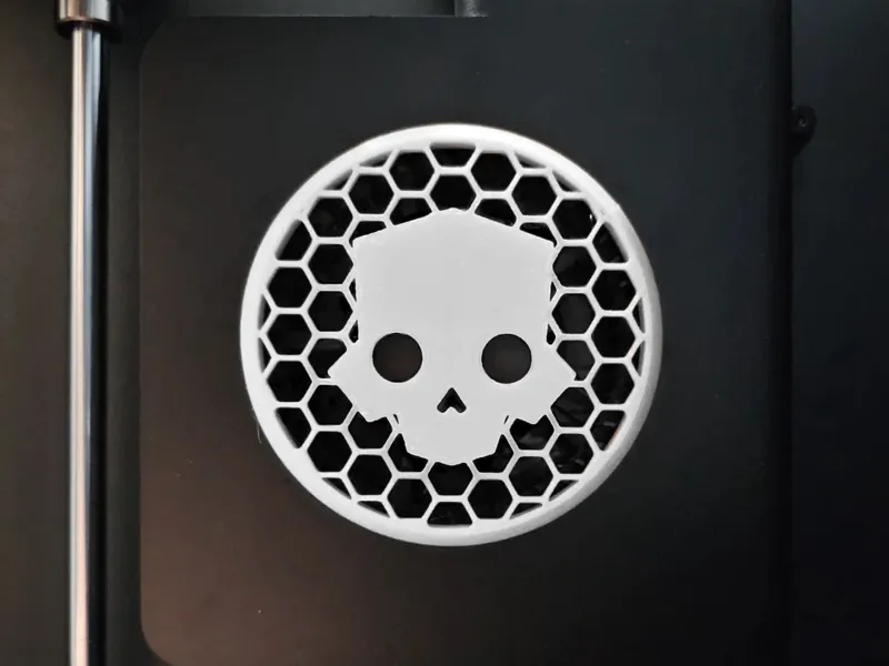 Helldivers 2 skull aux fan cover for X1C - P1S
