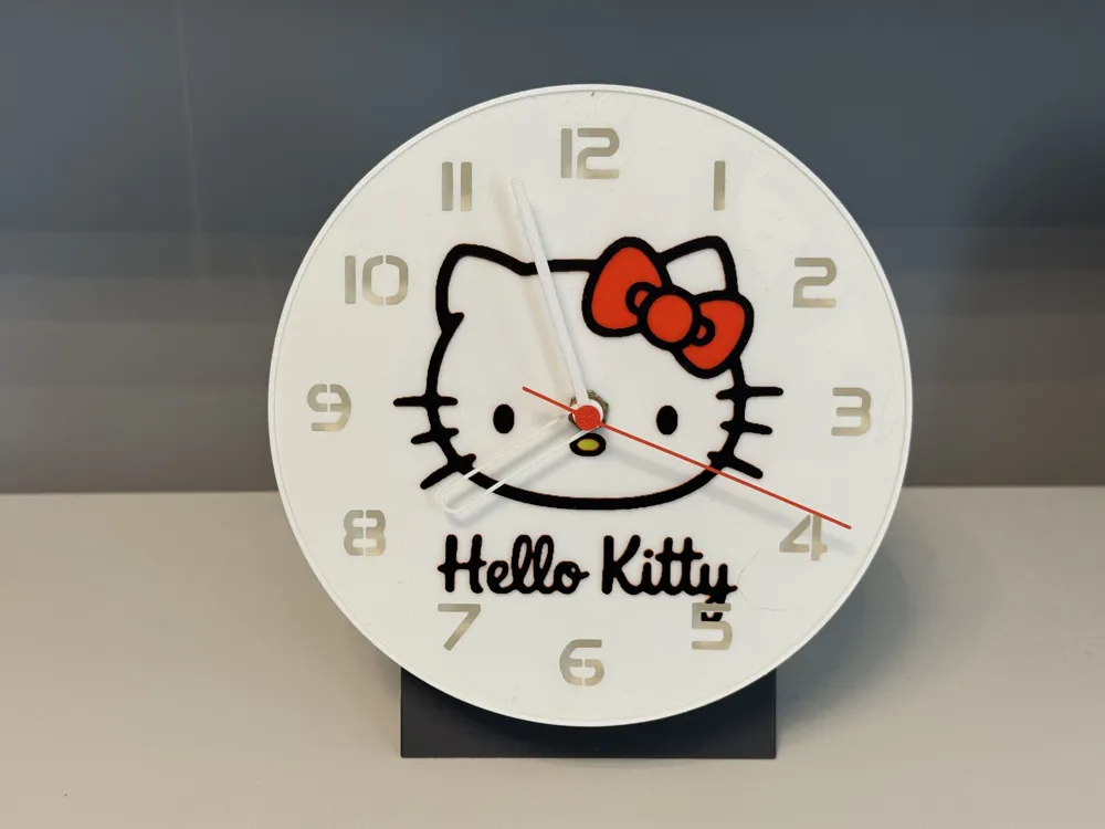 wall / desk clock Hello Kitty - Free 3D Print Model - MakerWorld