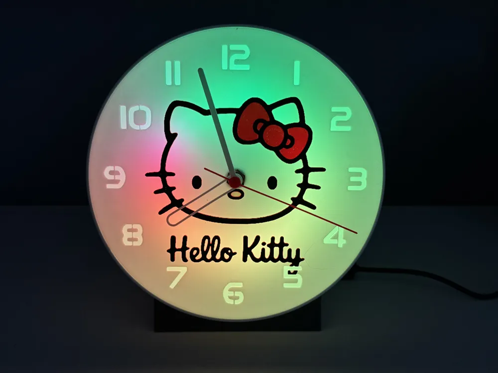 wall / desk clock Hello Kitty by cP3D MakerWorld: Download Free 3D Models