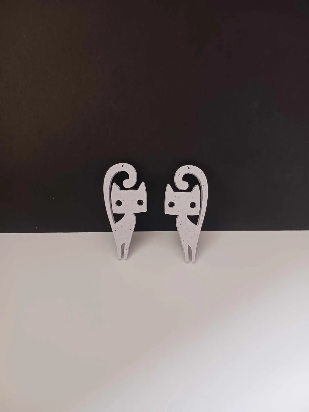Cat earrings view 2