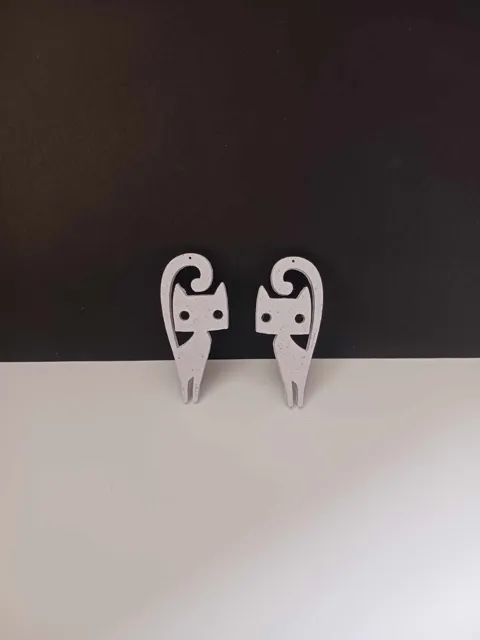 Cat earrings view 2