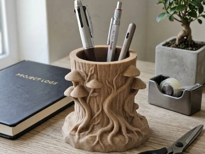 Forest Stump Pen Holder