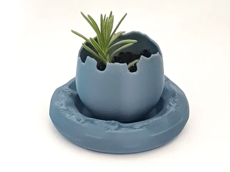 eggshell plant pot with nest drip tray