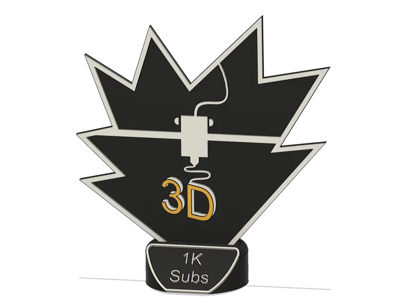 (1000 Subs) 2.5D Trophy (parametric)