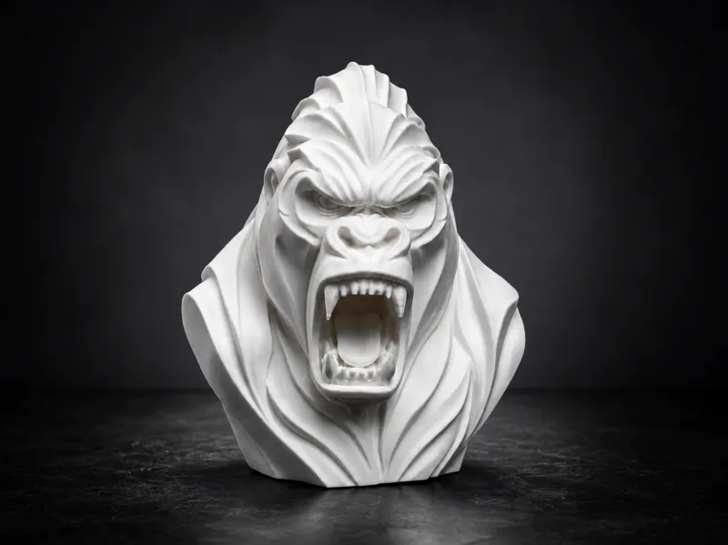 Statua Gorilla arrabbiato