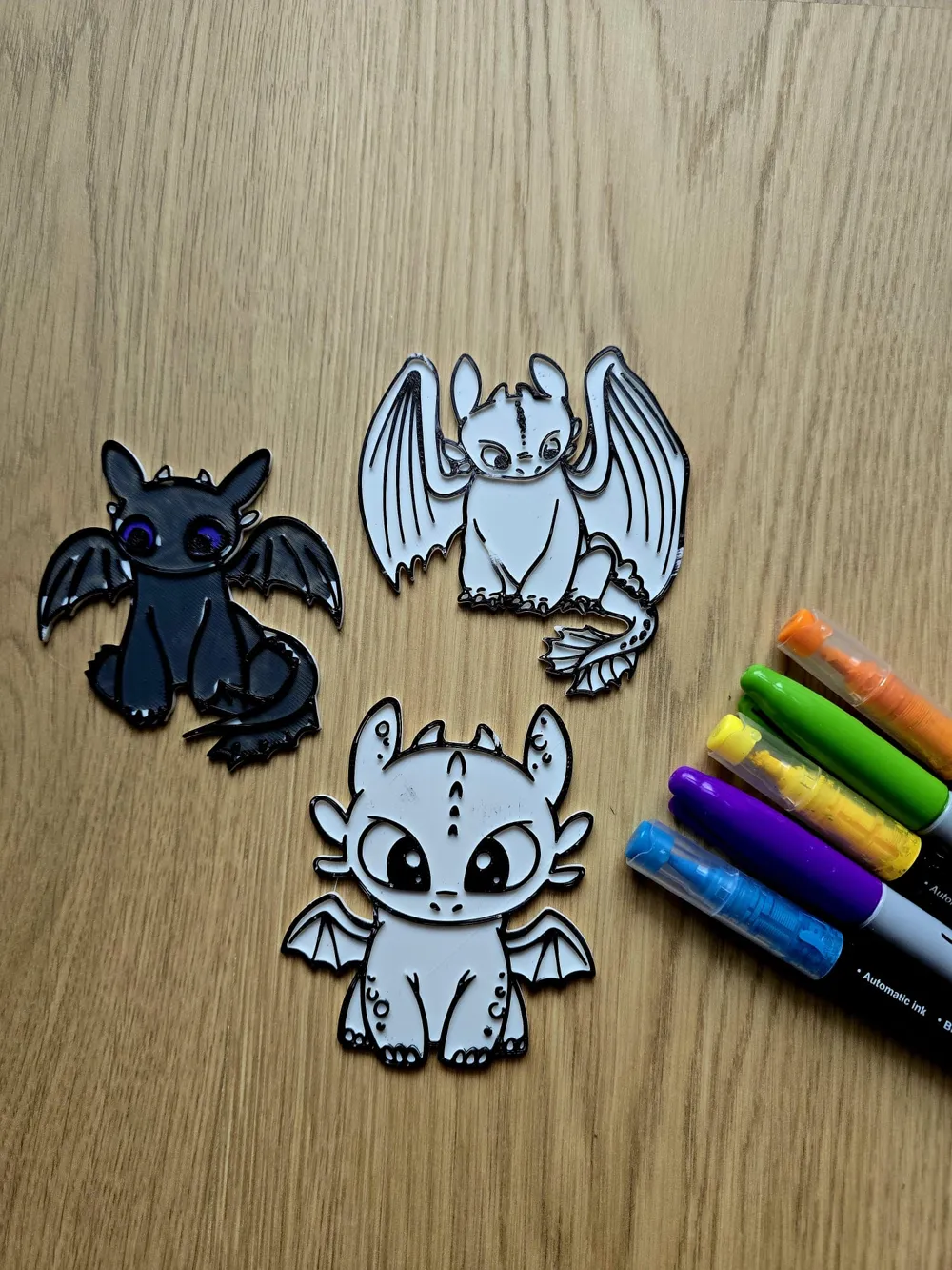 Toothless Dragon Cute DIY Coloring Set Craft by Merilno3D MakerWorld ...
