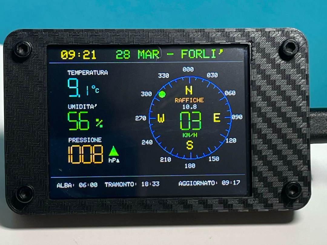 WEATHER STATION PRO ANEMOMETER ESP32 2432S028 CYD