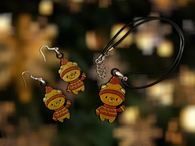 Cute Bear - Earrings and Necklace