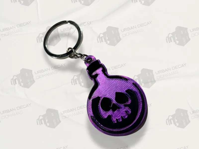 poison skull keychain
