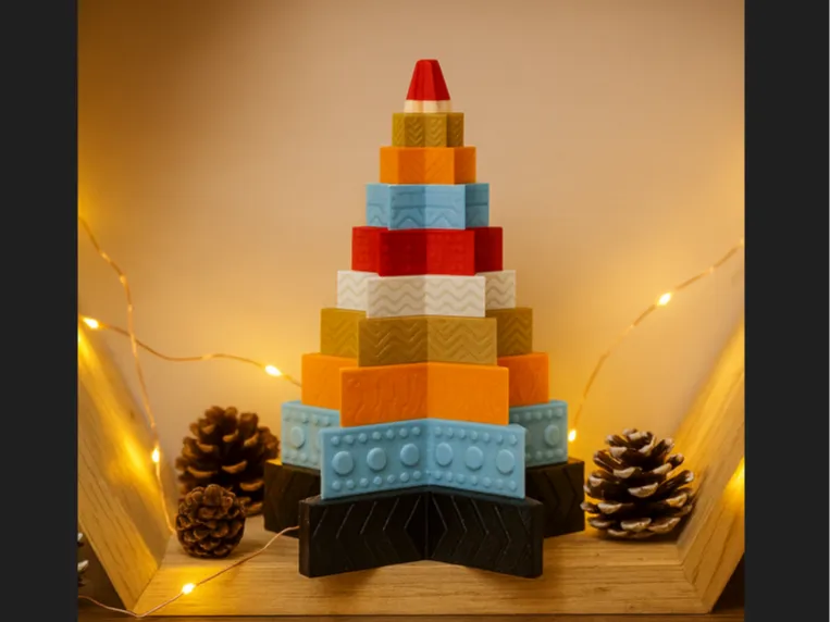 Layered Star Sculpture – Multi-Color tree Ornament