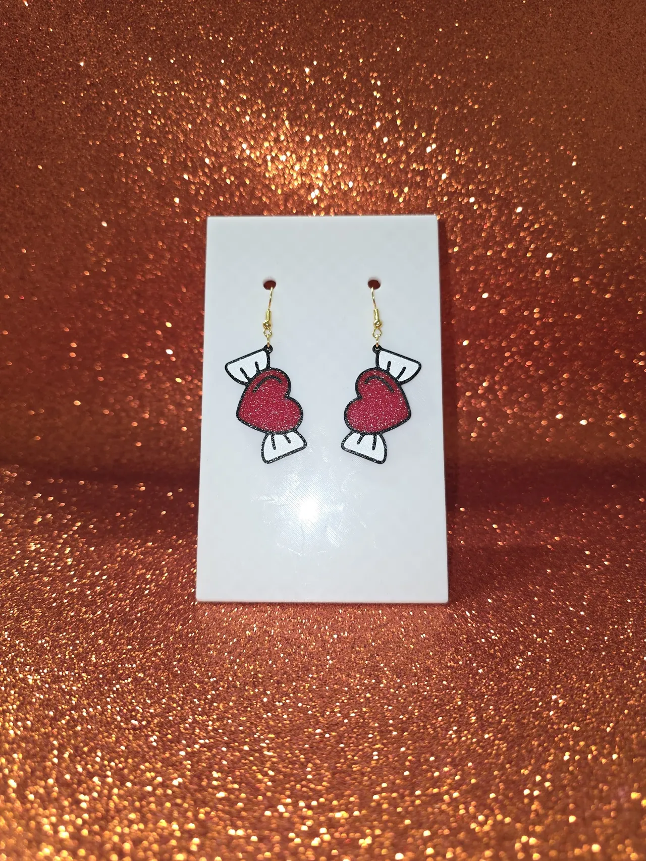 Valentine candy earrings view 2