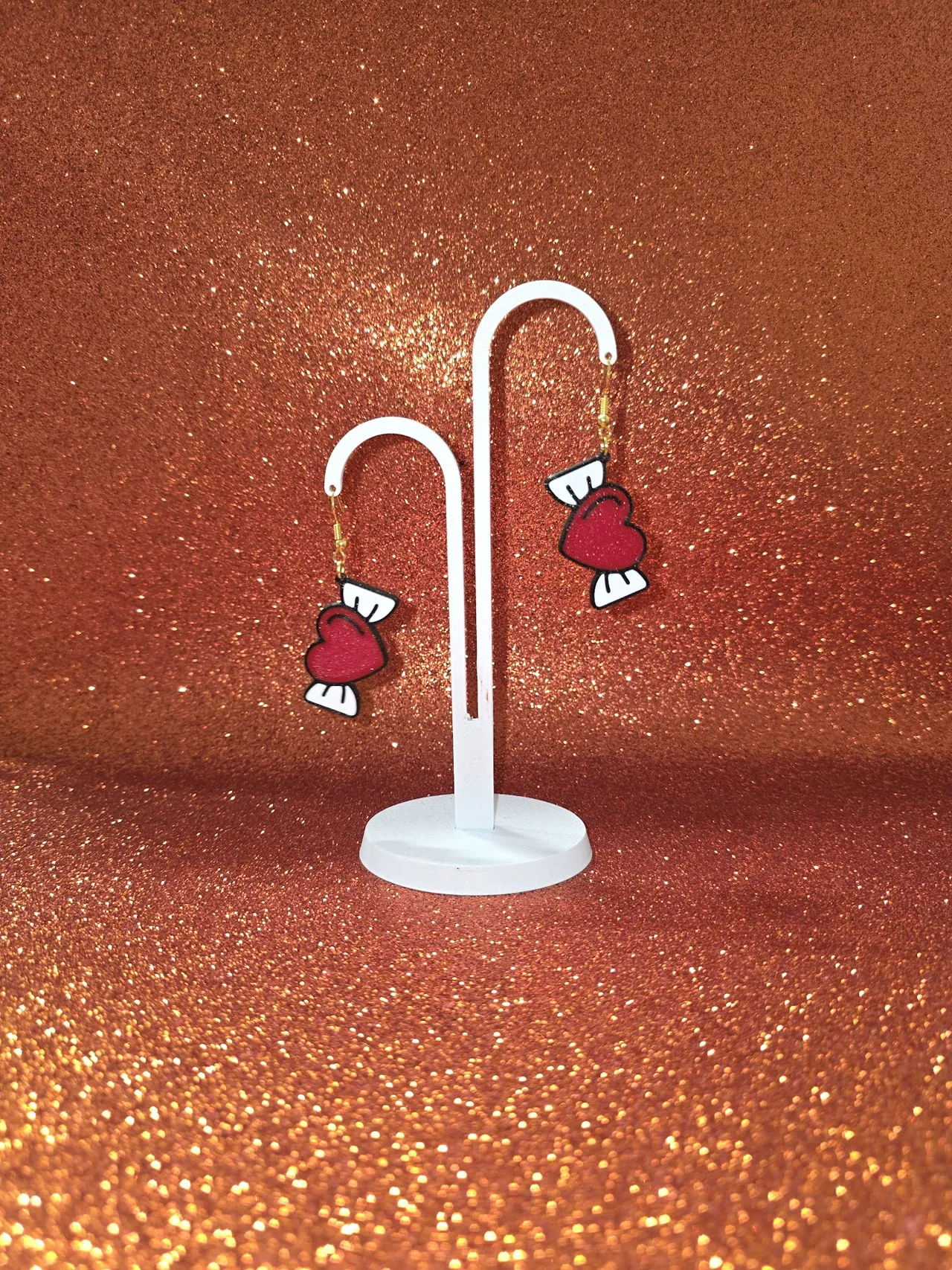 Valentine candy earrings view 3