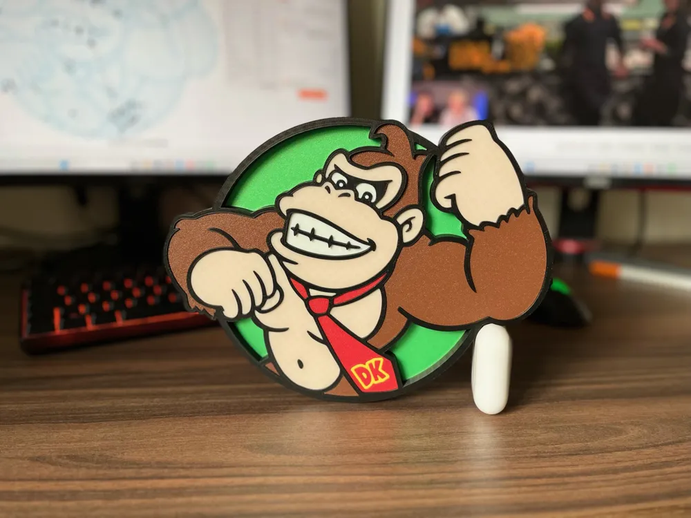 DONKEY KONG - WALL DECOR - NO AMS - Free 3D Print Model - MakerWorld