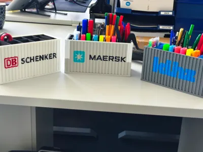 Shipping container desk organizer