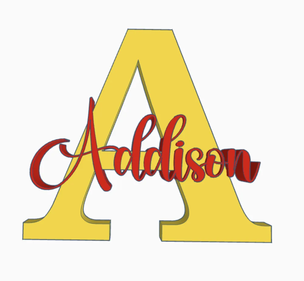 ADDISON name ornament initial nameplate sign - Free 3D Print Model ...