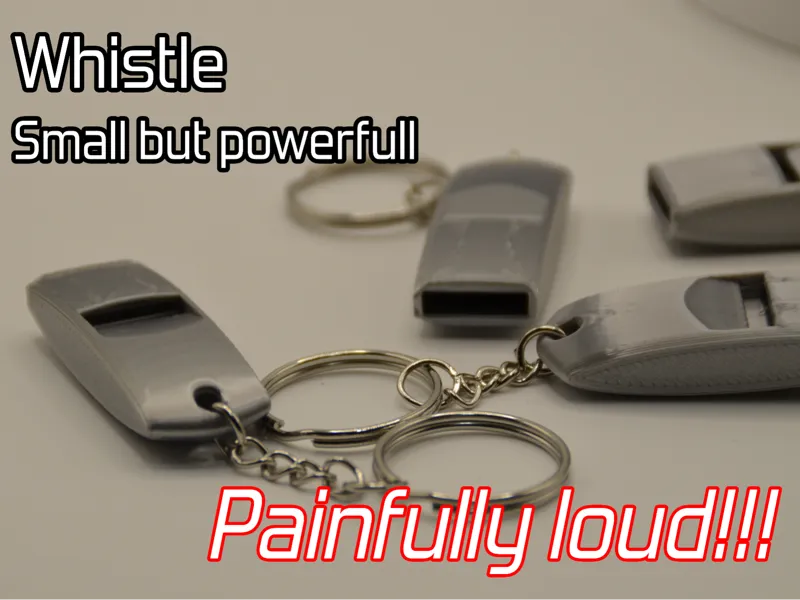 Extremely loud and compact emergency whistle