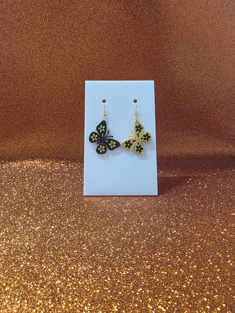 Butterfly flowers earrings view 2