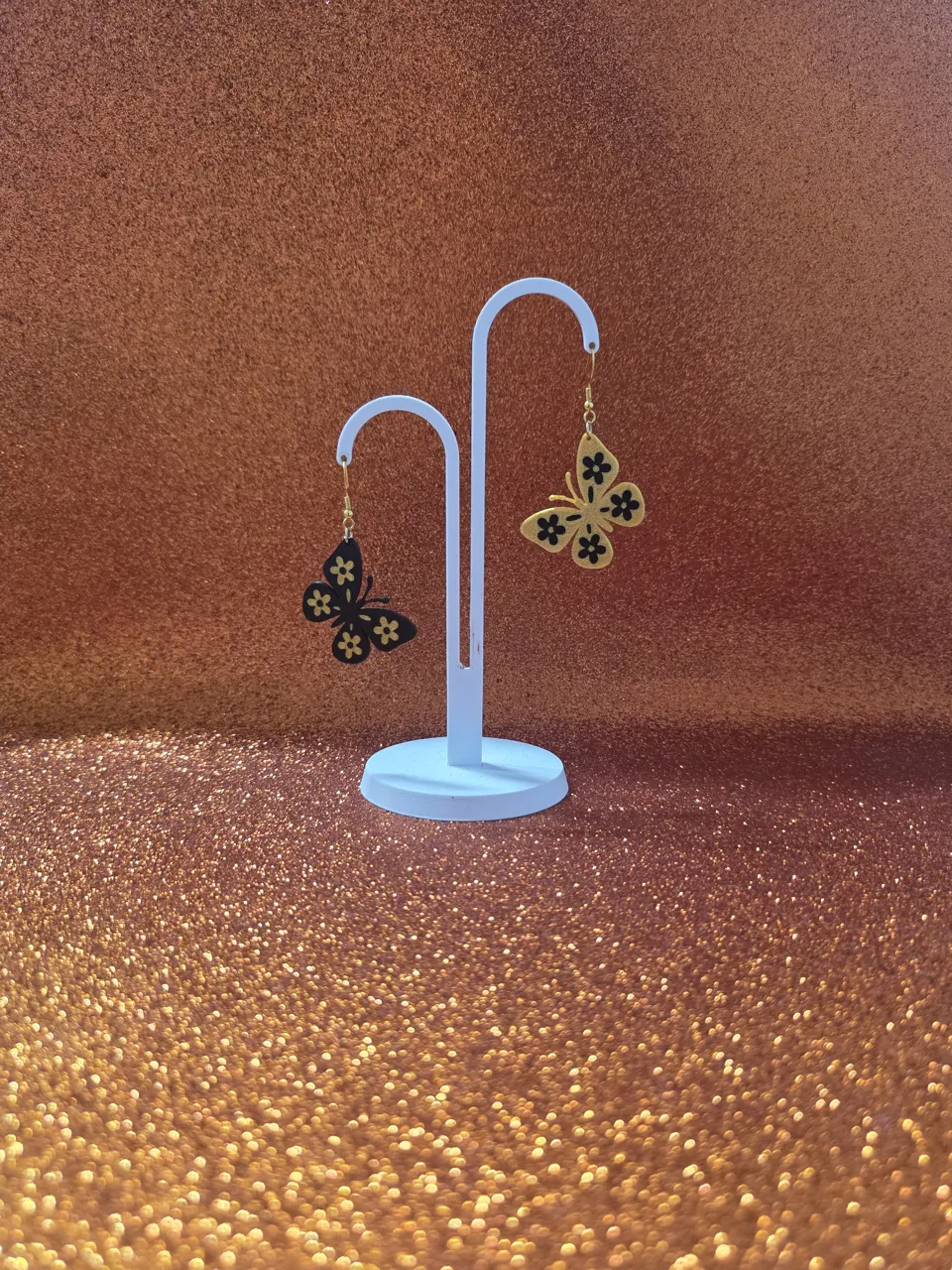 Butterfly flowers earrings view 3