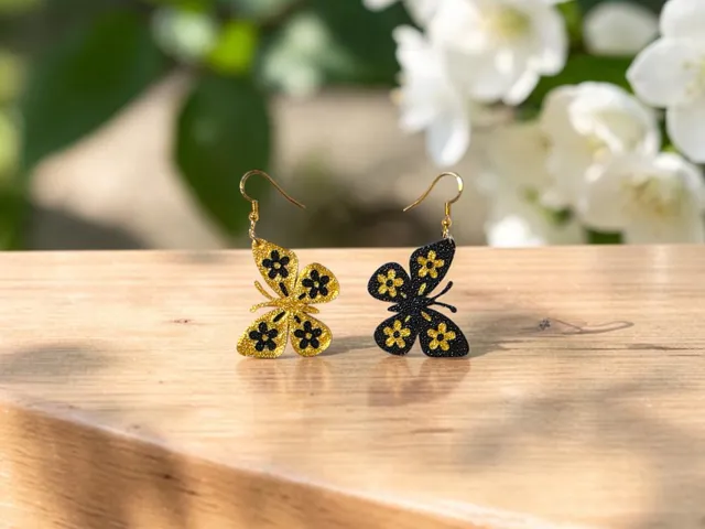 Butterfly flowers earrings