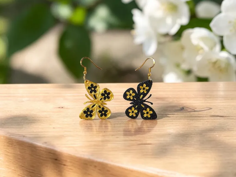 Butterfly flowers earrings