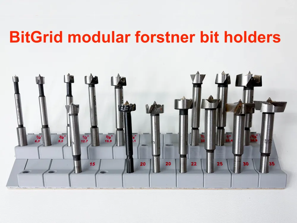Forstner Bit Rack Plan BitGrid modular Forstner bit holders - Free 3D Print Model - MakerWorld
